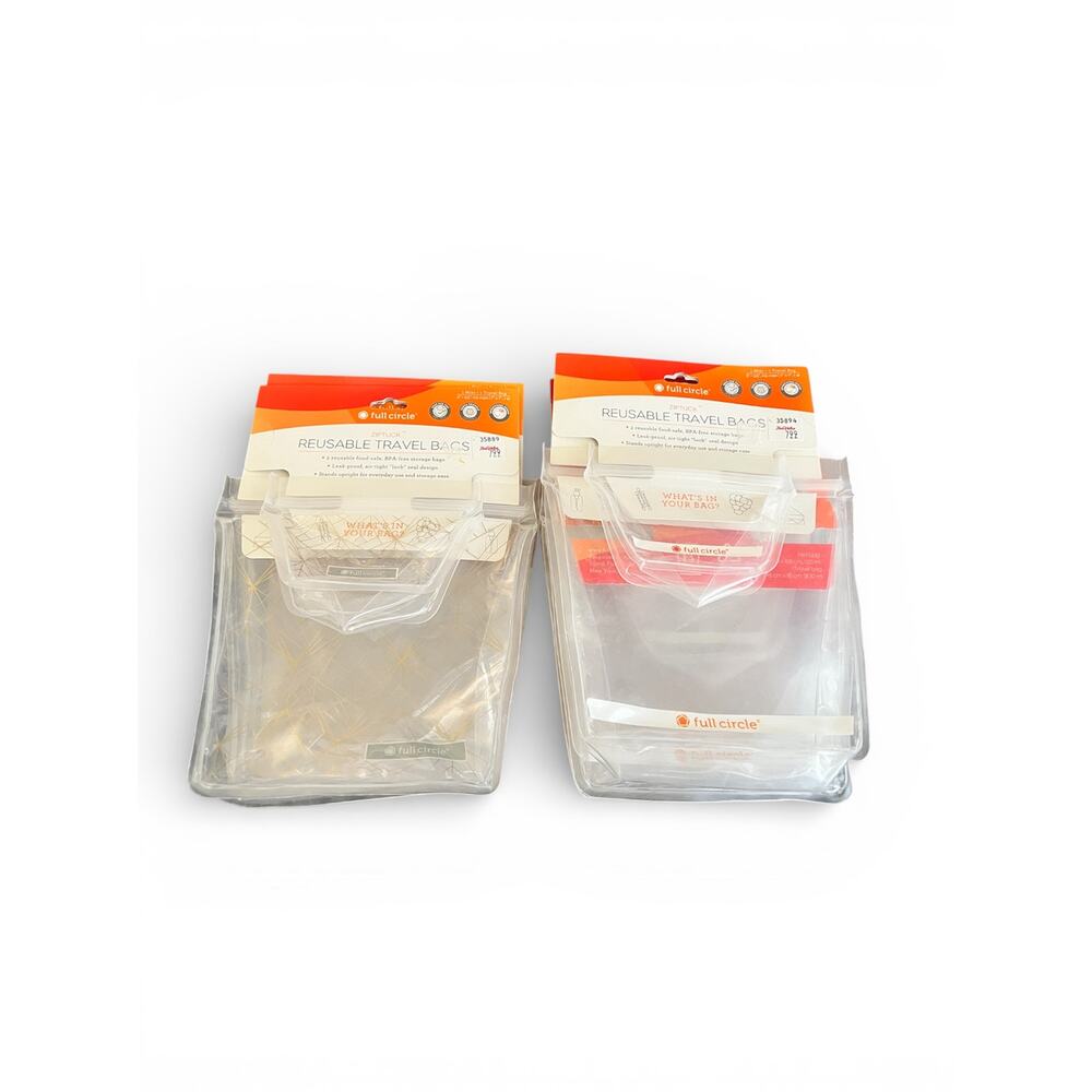 Bundle of 8 Full Circle Reusable Ziptuck Bags - New